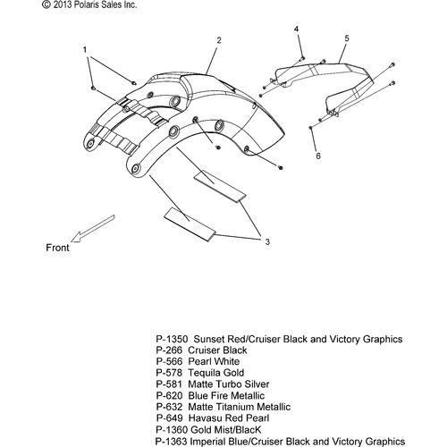 Body, Fender, Rear - 2014 Victory Cross Country/Touring/15Th Anniversary All Options - V14Da/Db/Dw/Tw/Zw36 Schematic 1957 OEM Schematic