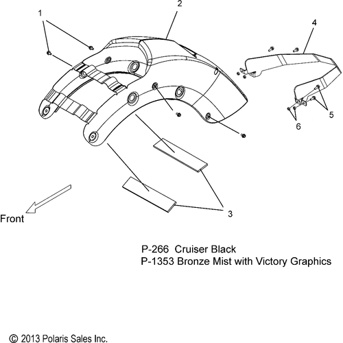 Body, Fender, Rear - 2014 Victory Cross Roads 8-Ball/Cross Roads Classic All Options - V14Ba36/Bw36 Schematic 2027 OEM Schematic