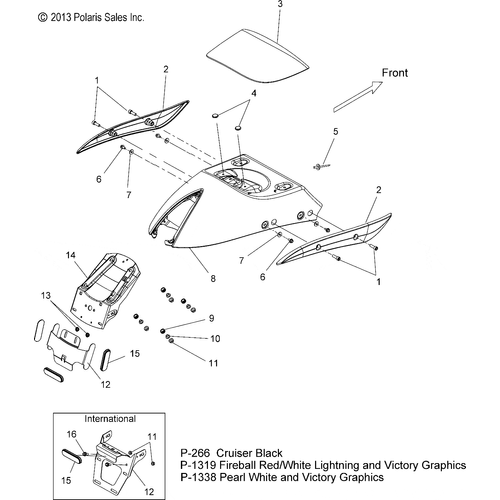 Body, Fender, Rear - 2014 Victory Hammer 8 Ball/S Intl/S Le Intl - V14Ha36/Hs36 Schematic 2092 OEM Schematic