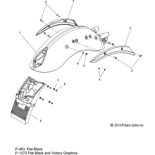 Body, Fender, Rear - 2014 Victory Highball All Options - V14Wb36 Schematic 2147 OEM Schematic
