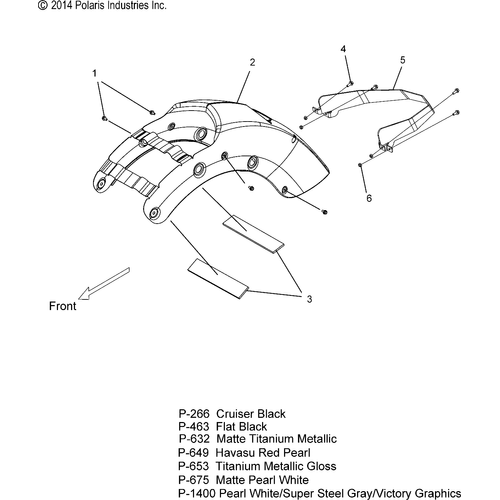 Body, Fender, Rear - 2015 Victory Cross Country/Touring All Options - V15Cw/Db/Dw/Tw36 Schematic 1347 OEM Schematic