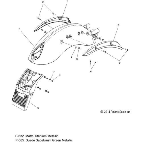 Body, Fender, Rear - 2015 Victory Victory Gunner All Options - V15Lb36/Lw36 Schematic 1762 OEM Schematic