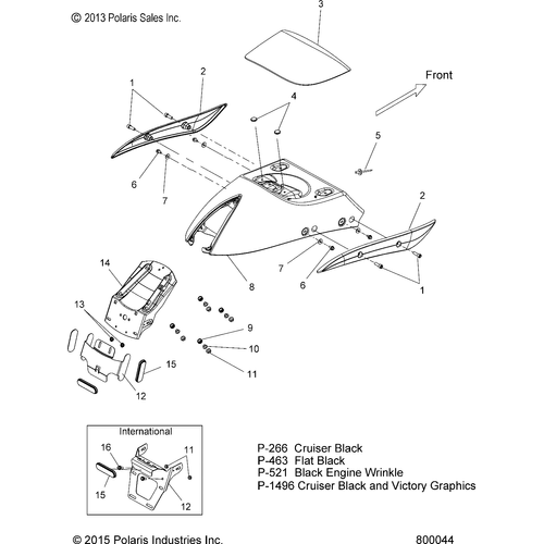 Body, Fender, Rear - 2016 Victory Hammer 8 Ball Intl/Hammer S All Options Schematic 796 OEM Schematic