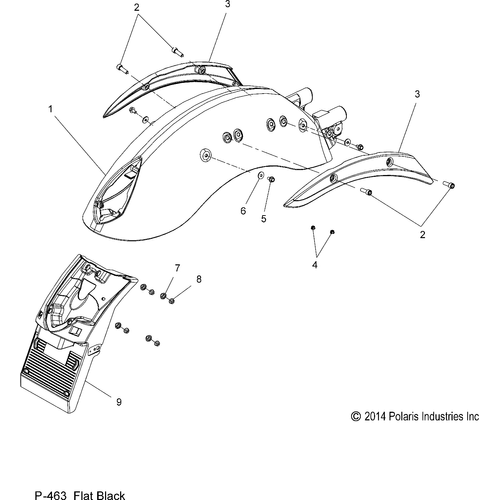 Body, Fender, Rear - 2016 Victory High Ball All Options Schematic 851 OEM Schematic