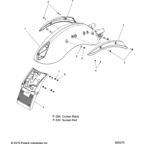 Body, Fender, Rear - 2016 Victory Vegas All Options Schematic 1087 OEM Schematic