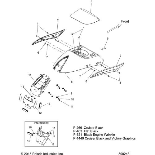Body, Fender, Rear - 2017 Victory Hammer S All Options Schematic 132 OEM Schematic