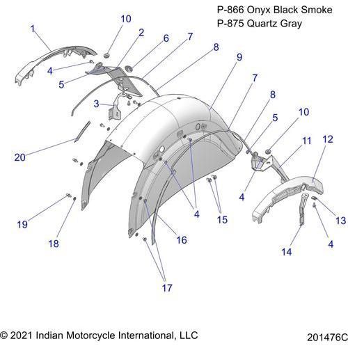 Body, Fender, Rear - 2022 Indian Springfield Dark Horse Schematic-20138 OEM Schematic
