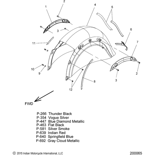 Body, Fender, Rear All Options - 2016 Indian Chieftain/Chieftain Dark Horse/Roadmaster Schematic-27853 OEM Schematic