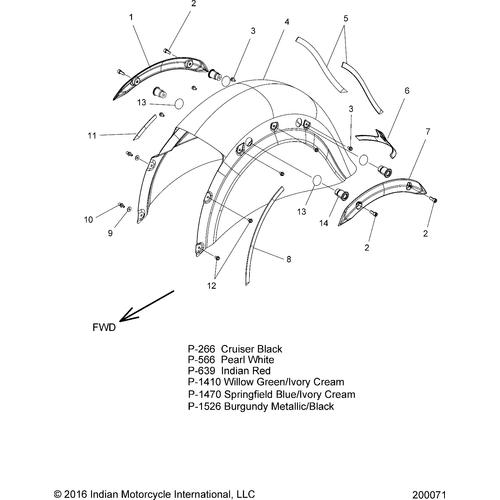 Body, Fender, Rear All Options - 2017 Indian Chief Classic/Chief Vintage Schematic-27594 OEM Schematic
