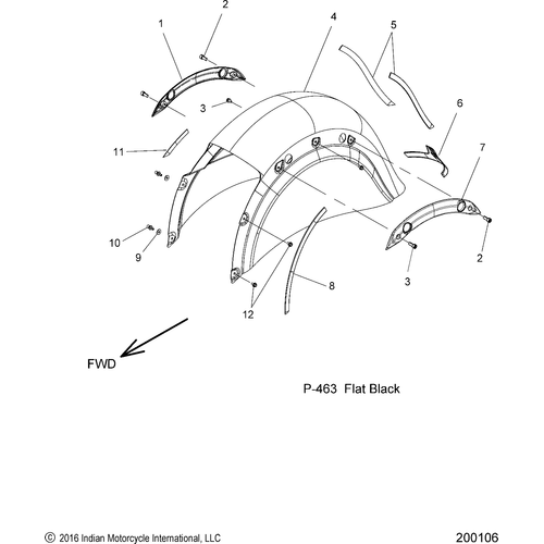 Body, Fender, Rear All Options - 2017 Indian Chieftain Dark Horse Schematic-27462 OEM Schematic