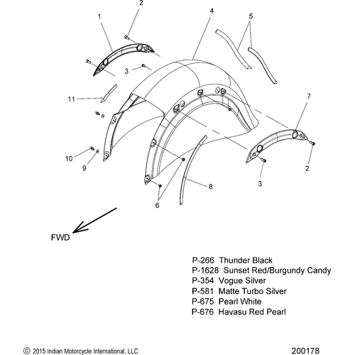 Body, Fender, Rear All Options - 2017 Indian Chieftain Limited/Elite Schematic-27388 OEM Schematic