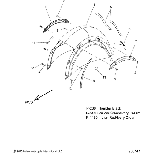 Body, Fender, Rear All Options - 2017 Indian Roadmaster Classic Schematic-27223 OEM Schematic