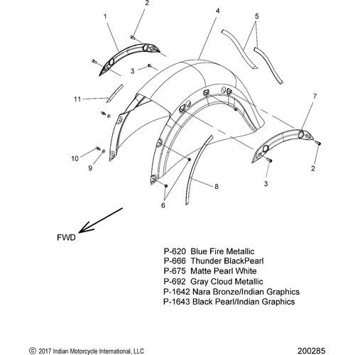 Body, Fender, Rear All Options - 2018 Indian Chieftain/Chieftain Limited Schematic-26621 OEM Schematic