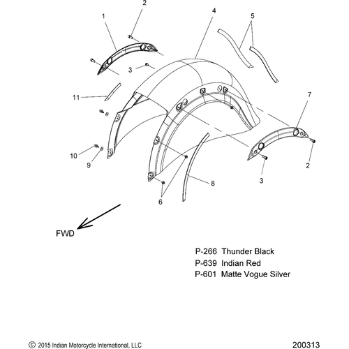 Body, Fender, Rear All Options - 2018 Indian Chieftain Classic Schematic-26844 OEM Schematic