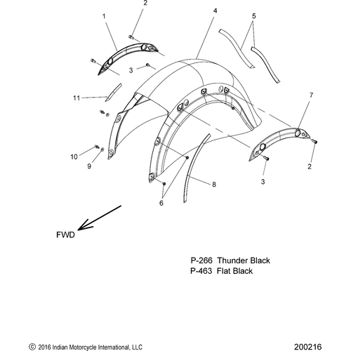 Body, Fender, Rear All Options - 2018 Indian Chieftain Dark Horse Schematic-26770 OEM Schematic