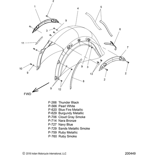 Body, Fender, Rear All Options - 2019 Indian Roadmaster/Elite Schematic-25608 OEM Schematic