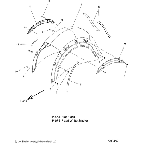 Body, Fender, Rear All Options - 2019 Indian Springfield Dark Horse Schematic-25311 OEM Schematic
