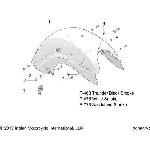 Body, Fender, Rear All Options - 2020 Indian Challenger Dark Horse Schematic-25175 OEM Schematic