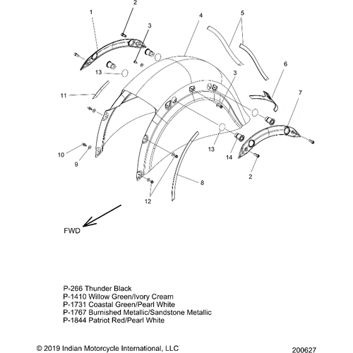 Body, Fender, Rear All Options - 2020 Indian Chief Vintage Schematic-25041 OEM Schematic