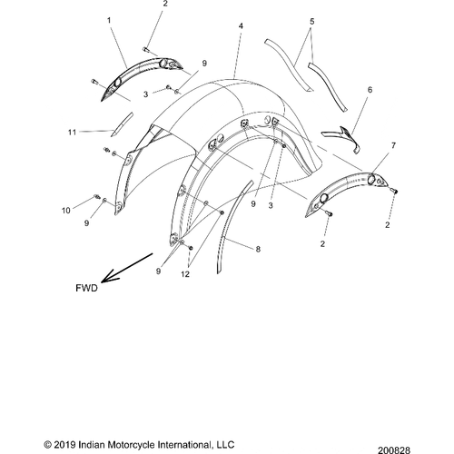 Body, Fender, Rear All Options - 2020 Indian Roadmaster Elite Schematic-24283 OEM Schematic