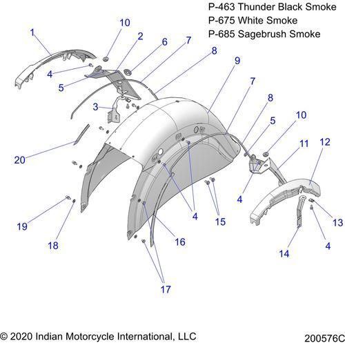 Body, Fender, Rear All Options - 2020 Indian Springfield Dark Horse Schematic-23889 OEM Schematic