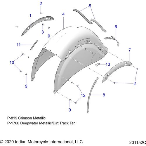 Body, Fender, Rear All Options - 2021 Indian Chief Vintage Premium 116 Schematic-23334 OEM Schematic