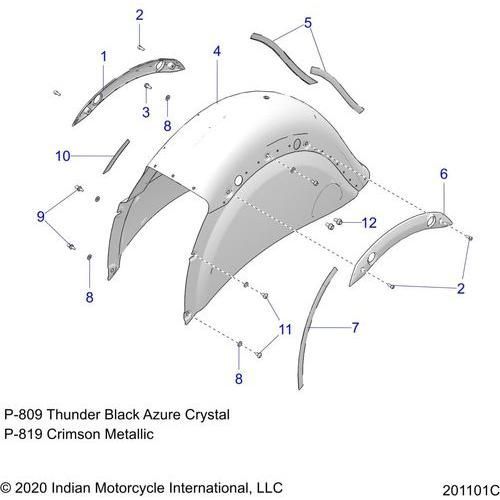 Body, Fender, Rear All Options - 2021 Indian Roadmaster Limited Schematic-22725 OEM Schematic