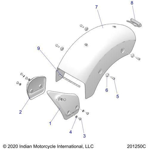 Body, Fender, Rear All Options - 2022 Indian Chief Dark Horse 116 Schematic-21662 OEM Schematic