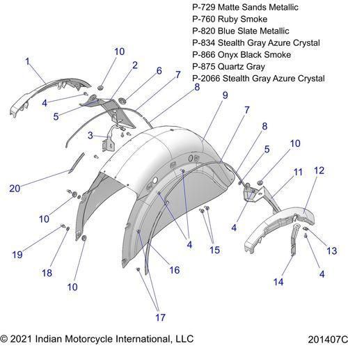 Body, Fender, Rear All Options - 2022 Indian Chieftain Dark Horse Schematic-21582 OEM Schematic