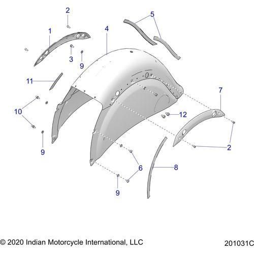 Body, Fender, Rear All Options - 2022 Indian Chieftain Standard 116 Schematic-21298 OEM Schematic
