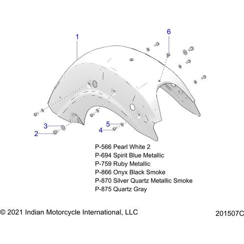 Body, Fender, Rear All Options - 2022 Indian Pursuit Dark Horse / Dark Horse Premium Schematic-21053 OEM Schematic
