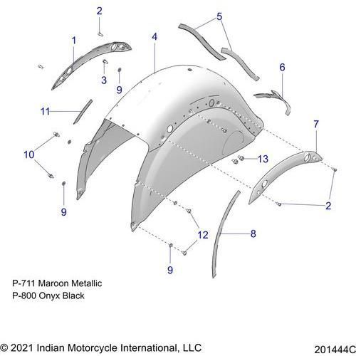 Body, Fender, Rear All Options - 2022 Indian Roadmaster Schematic-20890 OEM Schematic