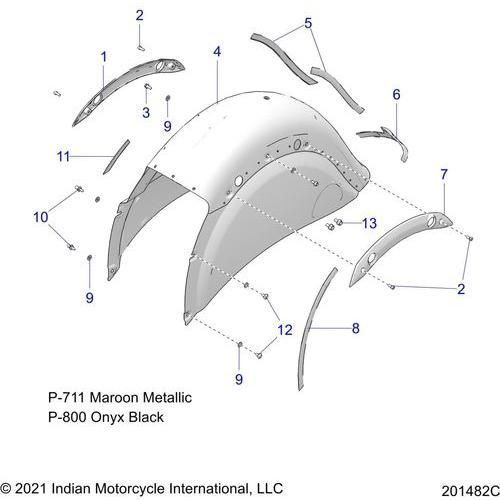 Body, Fender, Rear All Options - 2022 Indian Springfield 111 Schematic-20288 OEM Schematic
