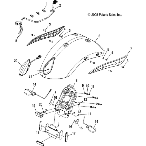 Body, Fender, Rear And Taillight - 2006 Victory Vegas Jackpot All Options - V06Xb26 Schematic 5147 OEM Schematic