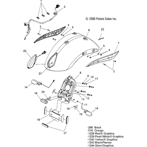 Body, Fender, Rear And Taillight - 2007 Victory Jackpot/Ness All Options - V07Xb26/Bc26 Schematic 4894 OEM Schematic