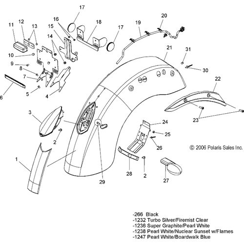 Body, Fender, Rear And Taillight - 2007 Victory Kingpin/Tour All Options - V07Cb26/Cd26 Schematic 4944 OEM Schematic
