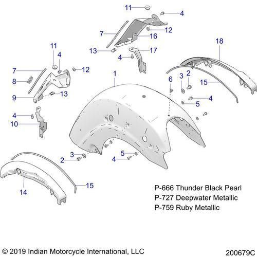 Body, Fender, Rear, Limited N20lcarr All Options - 2020 Indian Challenger Base/Limited Schematic-25234 OEM Schematic