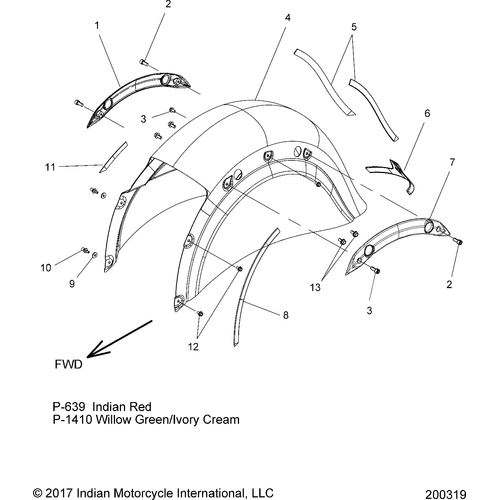 Body, Fender, Rear N17tbaaa All Options - 2018 Indian Roadmaster Classic Schematic-26542 OEM Schematic