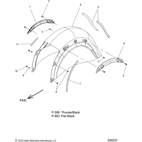 Body, Fender, Rear N18thaaa All Options - 2018 Indian Springfield Dark Horse Schematic-26157 OEM Schematic