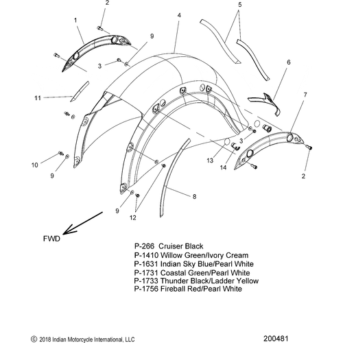 Body, Fender, Rear N19cvaa All Options - 2019 Indian Chief Vintage Schematic-26025 OEM Schematic