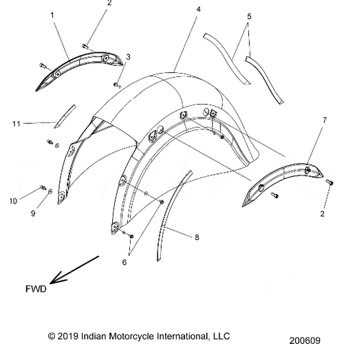 Body, Fender, Rear N20tedaa All Options - 2020 Indian Chief Dark Horse Schematic-25108 OEM Schematic