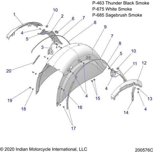 Body, Fender, Rear N21tjdbb/N21tjddb - 2021 Indian Springfield Dark Horse Schematic-22257 OEM Schematic
