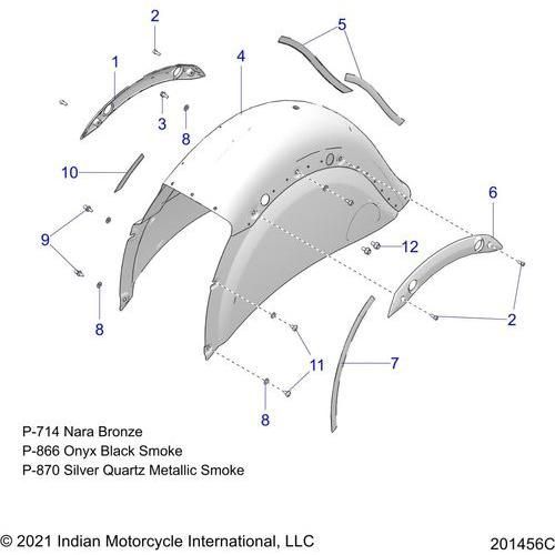 Body, Fender, Rear N22tkdbb All Options - 2022 Indian Roadmaster Dark Horse Schematic-20811 OEM Schematic