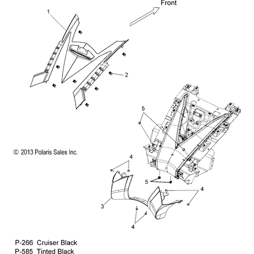 Body, Fender, Rear Panels - 2016 Victory Vision All Options Schematic 1145 OEM Schematic