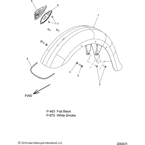 Body, Fender W/Headdress, Front All Options - 2019 Indian Springfield Dark Horse Schematic-25310 OEM Schematic