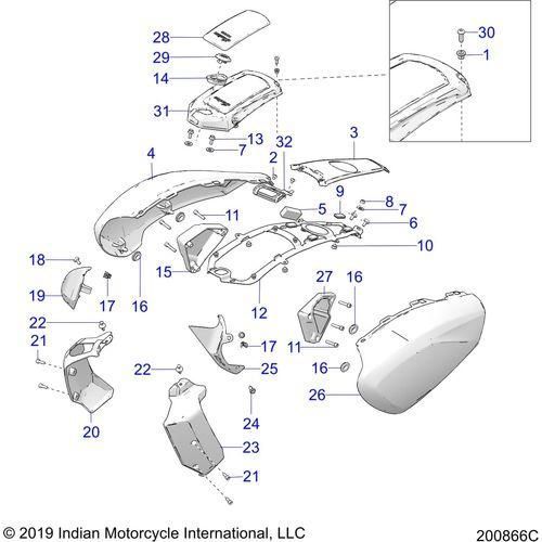 Body, Front - 2020 Indian Ftr 1200 Rally Schematic-24433 OEM Schematic