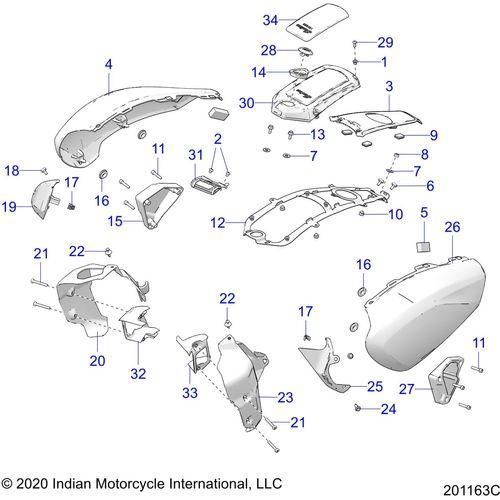 Body, Front - 2022 Indian Ftr 1200 Carbon Schematic-21169 OEM Schematic