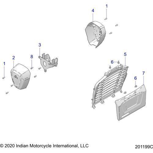 Body, Front Covers All Options - 2022 Indian Challenger Dark Horse Schematic-22135 OEM Schematic