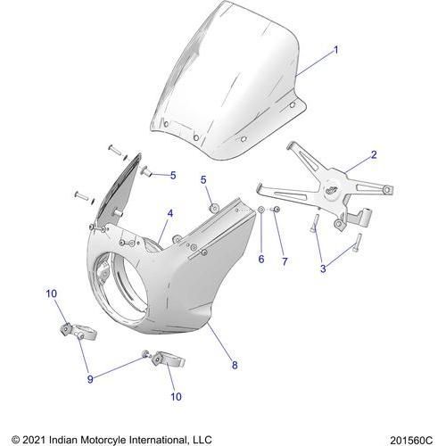 Body, Front Cowling All Options - 2022 Indian Scout Rogue Sixty Schematic-20416 OEM Schematic