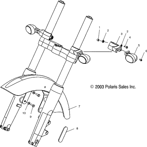 Body, Front Fender And Turn Signals - 2004 Victory Victory Vegas All Options - V04Gb16/Nc16 Schematic 5605 OEM Schematic